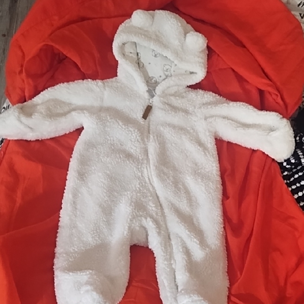 Carter's Soft White Fleece Footie